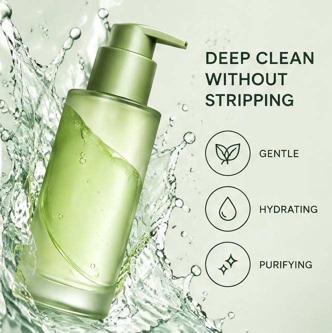 🥒 AURAPECO® Kale & Cucumber Purifying Facial Cleanser